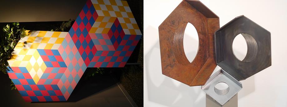 inks: Wurde dort ein Würfel heraus geschnitten und aufgesetzt?; rechts: 2D oder 3D?